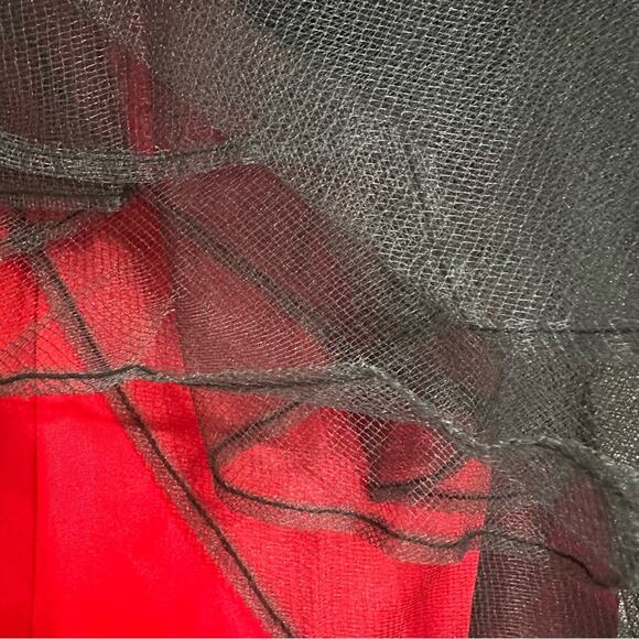 Vintage Scott McClintock Strapless Gown Size 8 Red Formal Rhinestone Taffeta - Picture 12 of 12